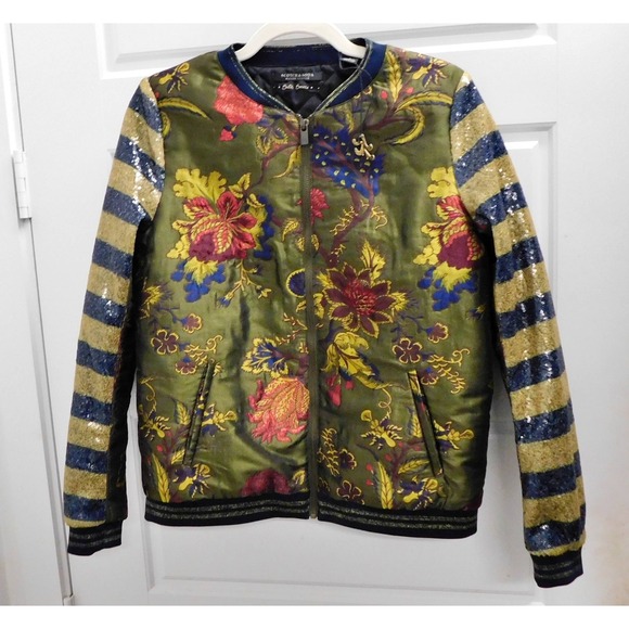 Scotch & Soda Jackets & Blazers - Scotch & Soda Silk Soiree Women's Floral Tapestry Bomber Jacket Size P